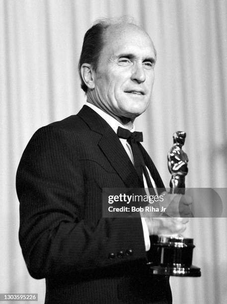 Winner Robert Duvall backstage at the 56th Annual Academy Awards Show, April 9, 1984 in Los Angeles, California.