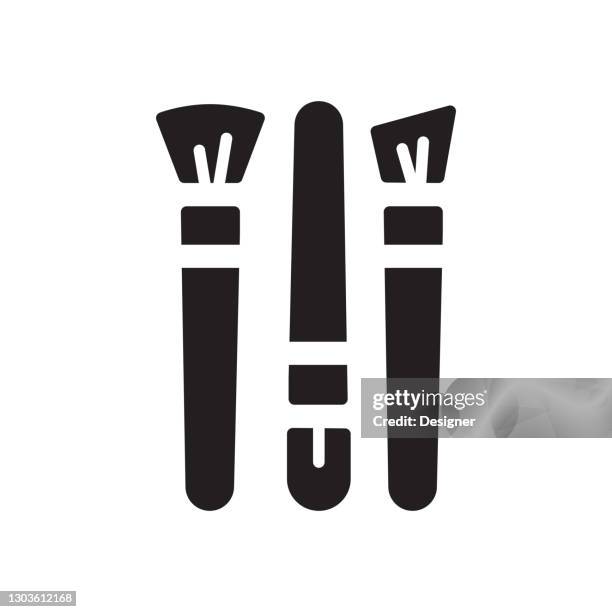 brush icon, vector symbol illustration. - foundation make up stock illustrations