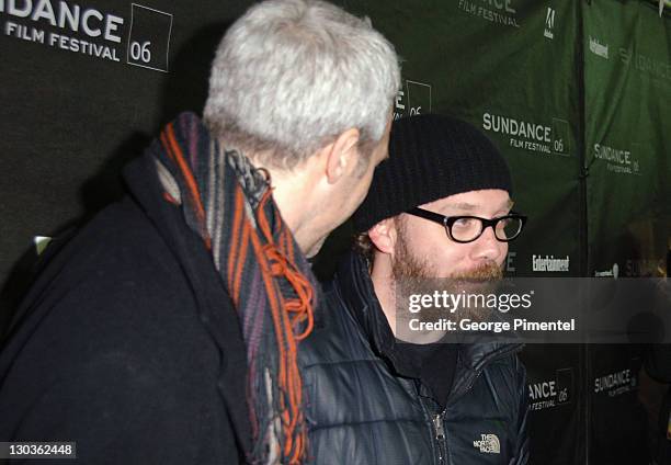 Neil Burger, director, and Paul Giamatti during 2006 Sundance Film Festival - "The Illusionist" Premiere at Eccles in Park City, Utah, United States.