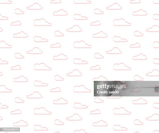 seamless illustration pattern of clouds wallpaper - wallpapering decorating stock illustrations
