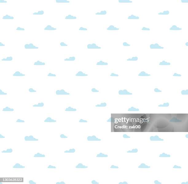 seamless illustration pattern of clouds wallpaper - wallpapering decorating stock illustrations
