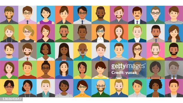 collage of smiling multiethnic people - asian student stock illustrations