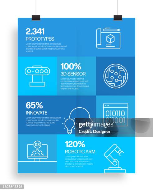 robotics engineering related process infographic template. process timeline chart. workflow layout with linear icons - android mockup stock illustrations
