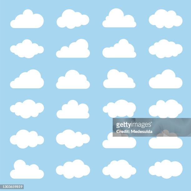 wolken wetter-symbol - wolkengebilde stock-grafiken, -clipart, -cartoons und -symbole