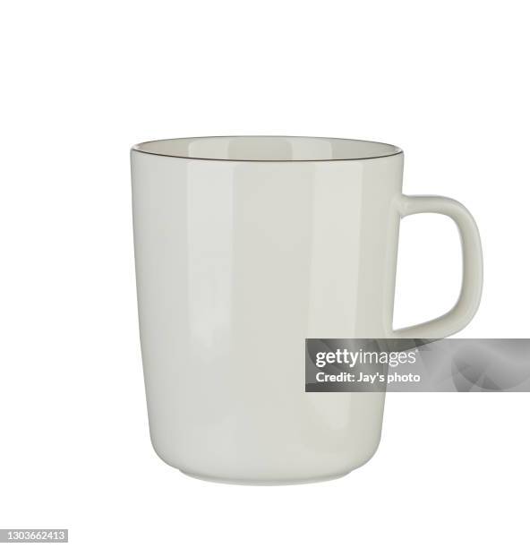 realistic cup on white background. - kaffeebecher stock-fotos und bilder