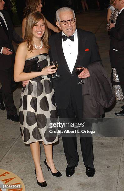 Walter Mirisch and guest during 2007 Vanity Fair Oscar Party Hosted by Graydon Carter - Arrivals at Mortons in West Hollywood, California, United...