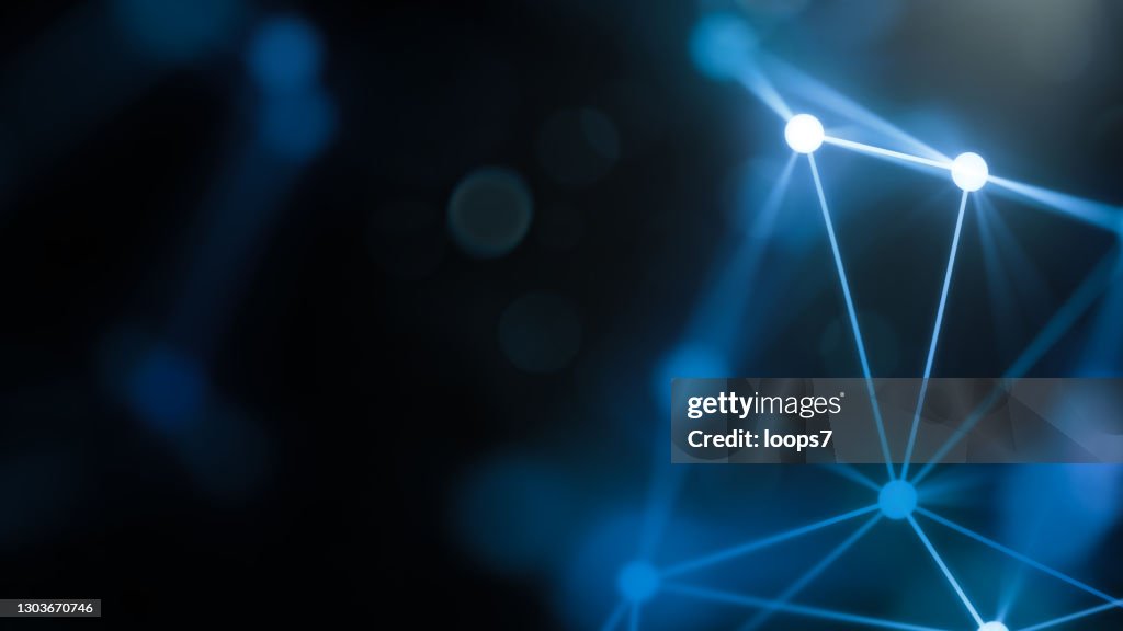 Digital Connection Network Futuristic Background With Copy Space High ...