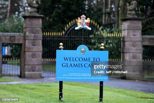 General view of Glamis Castle on February 23, 2021 in Glamis, Scotland. Simon Bowes-Lyon, a distant cousin of Queen Elizabeth, pleaded guilty to...