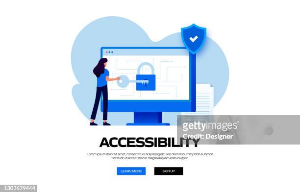 accessibility concept vector illustration for website banner, advertisement and marketing material, online advertising, business presentation etc. - accessibility stock illustrations