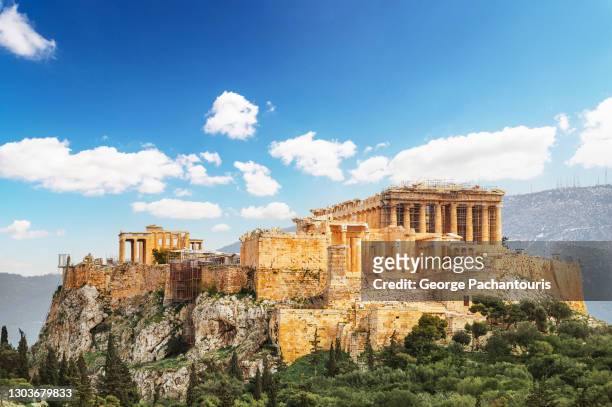 the acropolis of athens, greece - acropolis foto e immagini stock