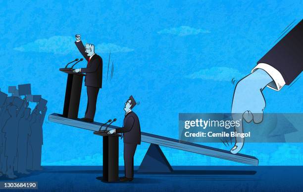 hidden hand behind the election - unfair stock illustrations