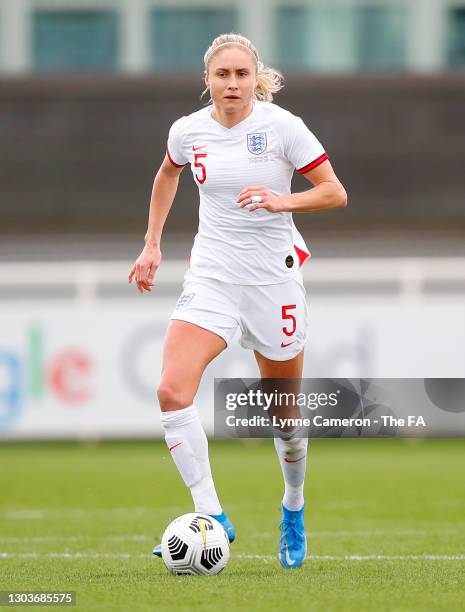 Steph Houghton of England runs with the ball during the Women's International Friendly match between England and Northern Ireland at St George's Park...