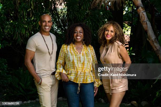 Producer Felicia D. Henderson, actors Boris Kodjoe and Nicole Ari Parker are photographed for Los Angeles Times on June 26, 2020 in Los Angeles,...