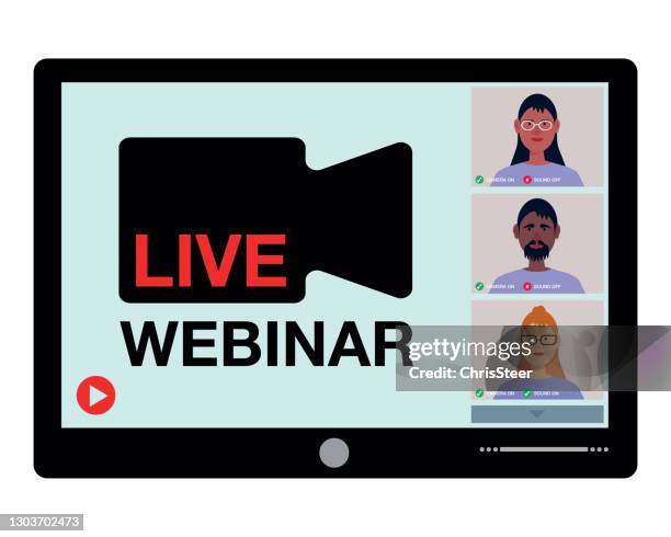 live webinar - zoom background stock illustrations
