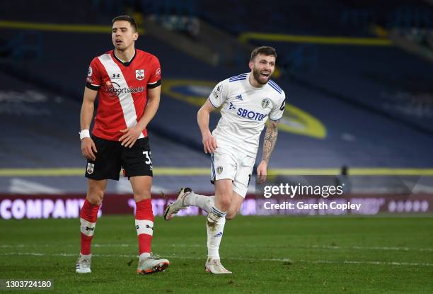 Stuart Dallas of Leeds United celebrates after scoring their sides second goal during the Premier League match between Leeds United and Southampton...