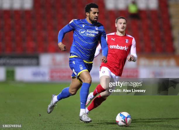 Cyrus Christie of Nottingham Forest during the Sky Bet Championship match between Rotherham United and Nottingham Forest at AESSEAL New York Stadium...