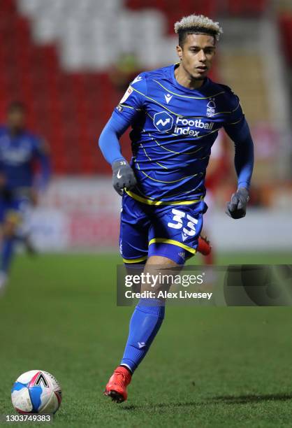 Lyle Taylor of Nottingham Forest during the Sky Bet Championship match between Rotherham United and Nottingham Forest at AESSEAL New York Stadium on...