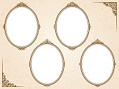 Oval frame set with European decorative ornaments