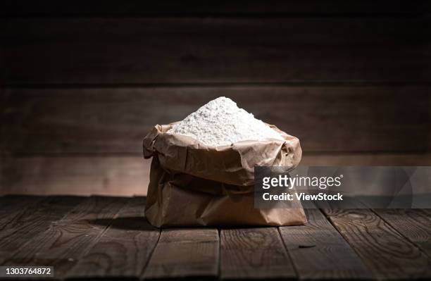 a bag of flour - sack imagens e fotografias de stock