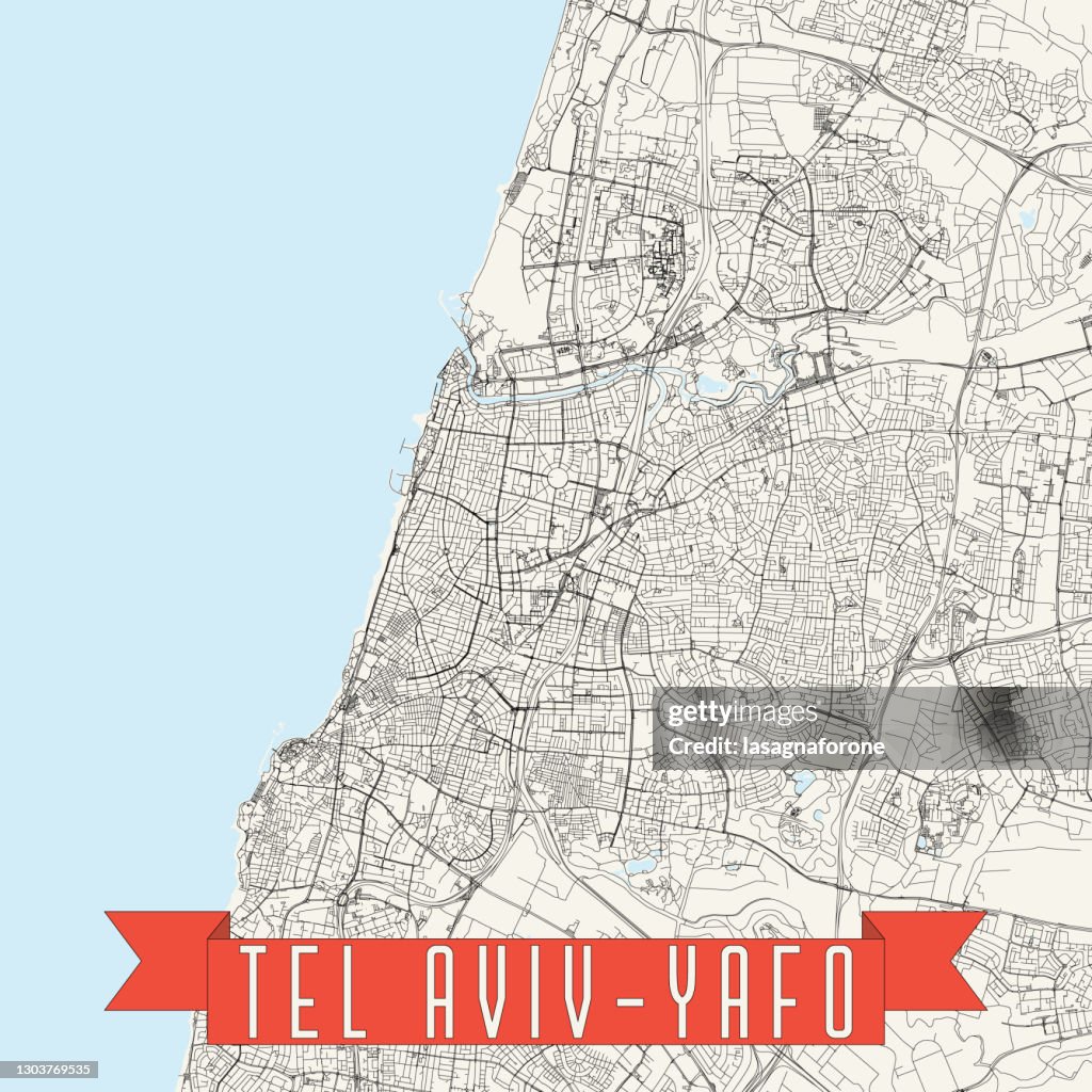 Tel Aviv, Israel Vector Map