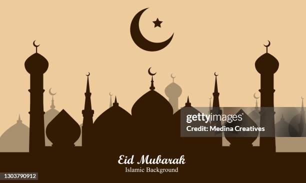 eid mubarak gruß hintergrund-design - eid ul fitr stock-grafiken, -clipart, -cartoons und -symbole