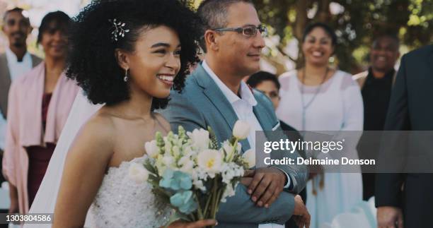 he's never been more proud of his little girl - bride father stock pictures, royalty-free photos & images