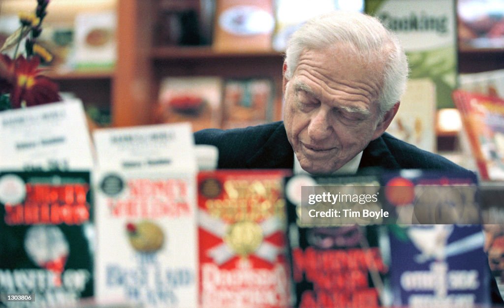 Writer Sidney Sheldon at Book Signing