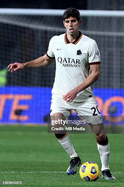 Federico Fazio of AS Roma in action ,during the Serie A match between Benevento Calcio and AS Roma at Stadio Ciro Vigorito on February 21, 2021 in...