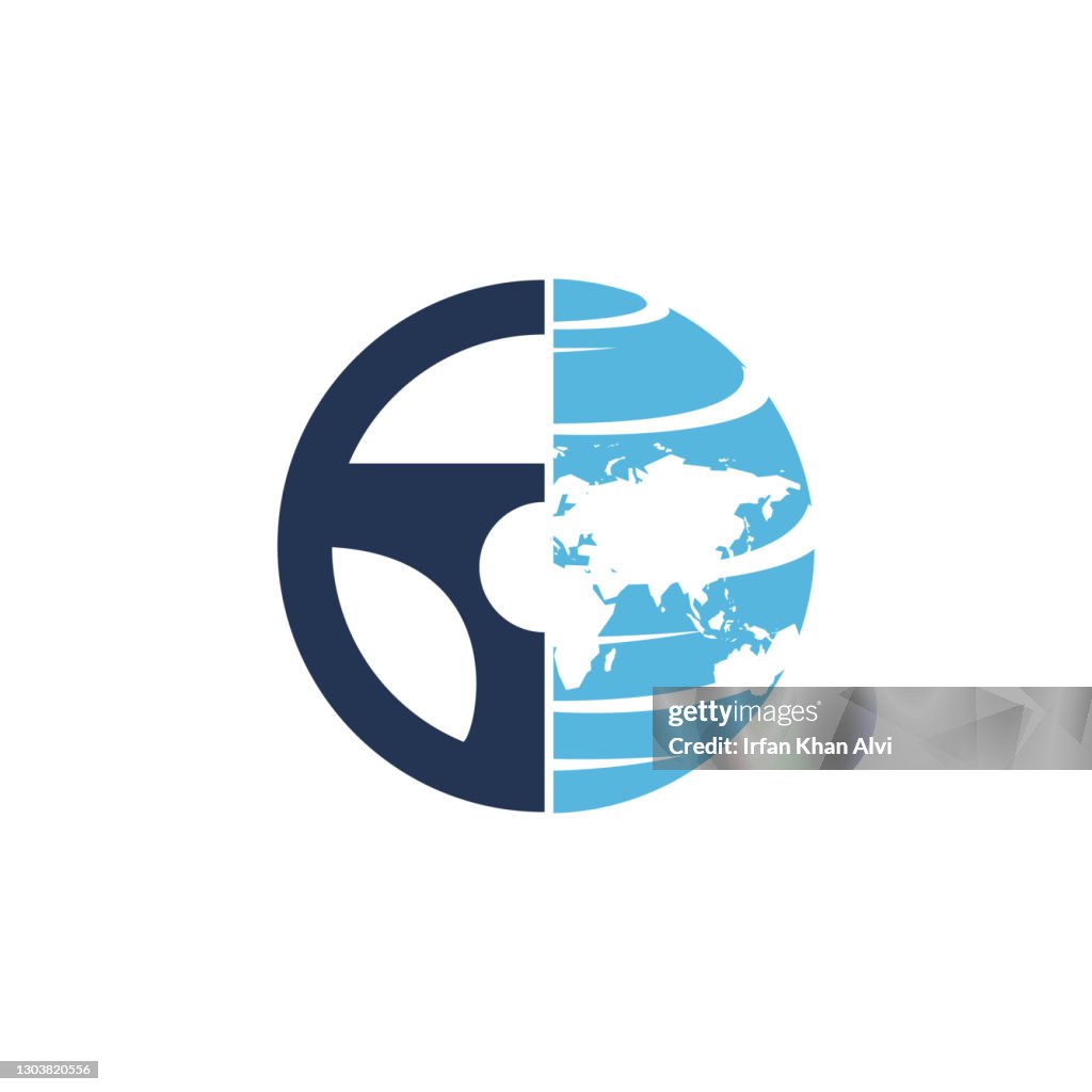 Drive world vector logo design.
