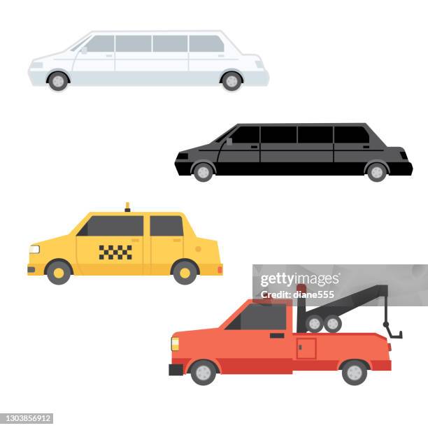 a set of transportation vehicles - limousine stock illustrations