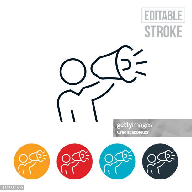 illustrations, cliparts, dessins animés et icônes de marketer shouting through a bullhorn - course modifiable - vigilance