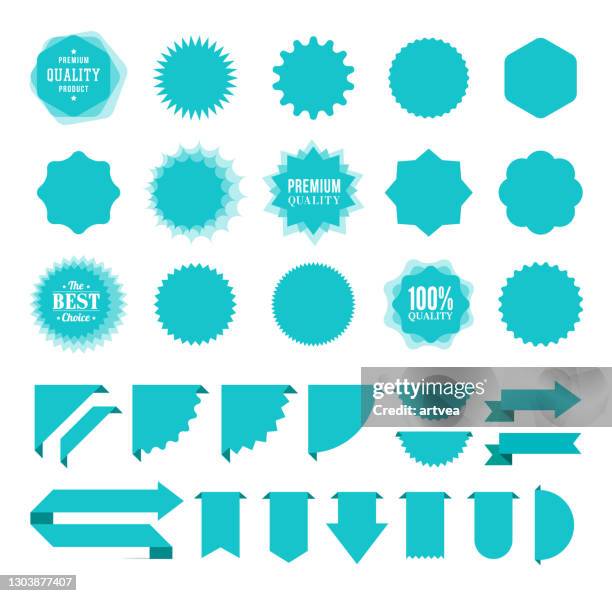 starburst sale stickers and ribbons - round sticker stock illustrations