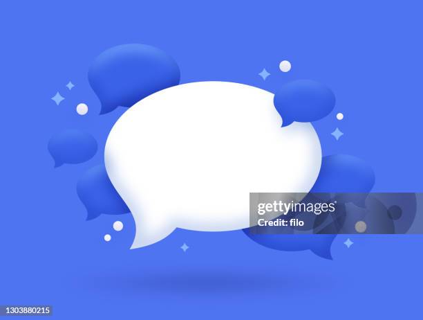 talking speaking bubble - cute-blue-backgrounds stock illustrations