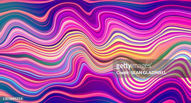 groovy wave pattern - trippy stock pictures, royalty-free photos & images