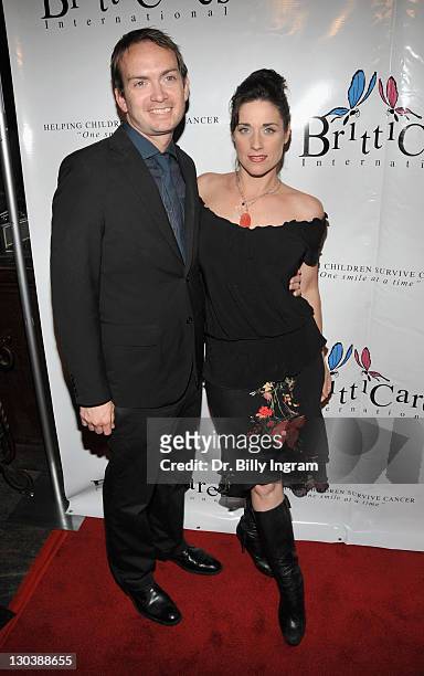Actor Michael Dean Shelton and actress Danielle Petty arrive at the Golden Globe Awards Post Celebration & Party To Benefit Britticares Interna at...
