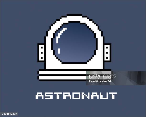 pixel astronaut helmet - space helmet stock illustrations