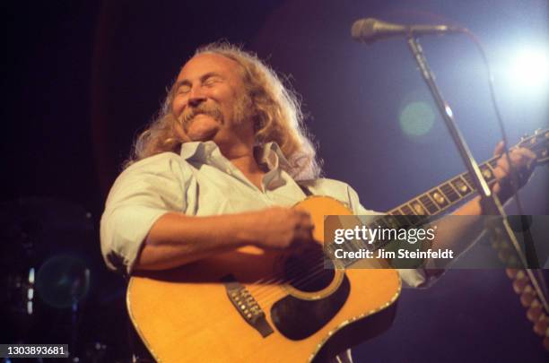 David Crosby of Crosby Stills & Nash performs at the Roy Wilkins Auditorium in St. Paul, Minnesota on June 27, 1990.