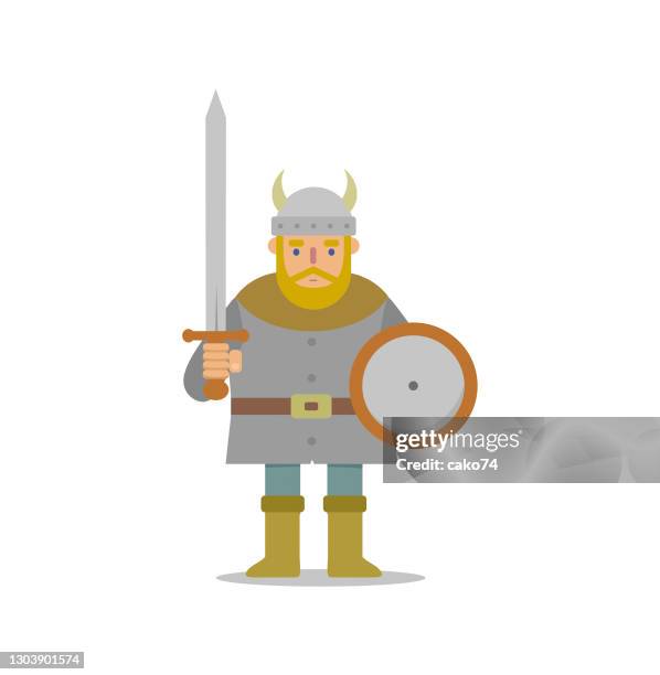 viking warrior vector illustration - viking stock illustrations