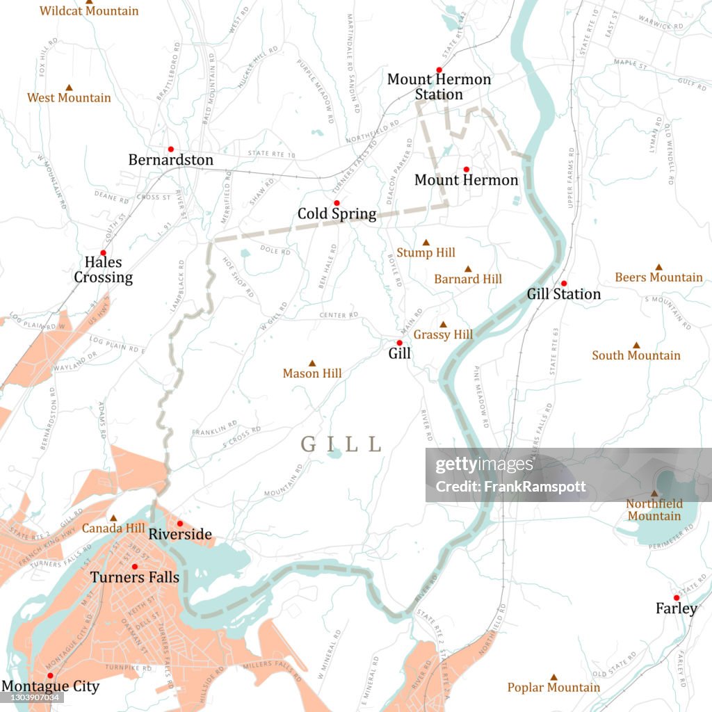 MA Franklin Gill Vector Road Map