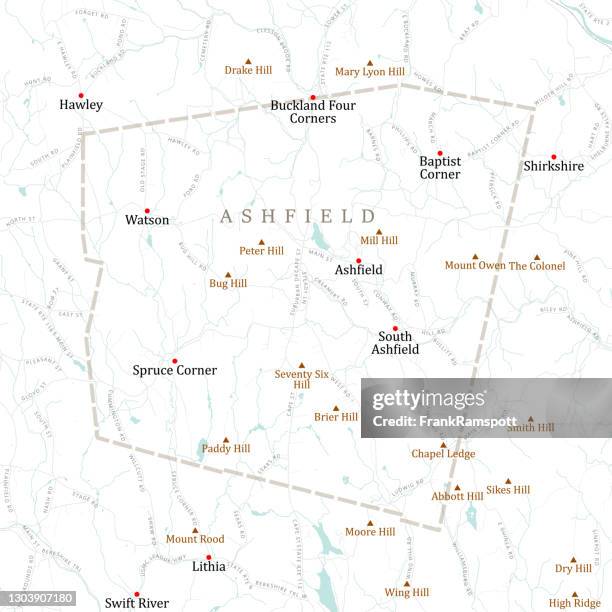 ma franklin ashfield vector road map - mount owen stock illustrations