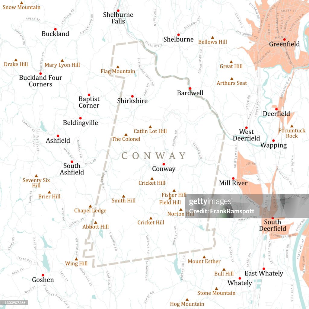 MA Franklin Conway Vector Road Map