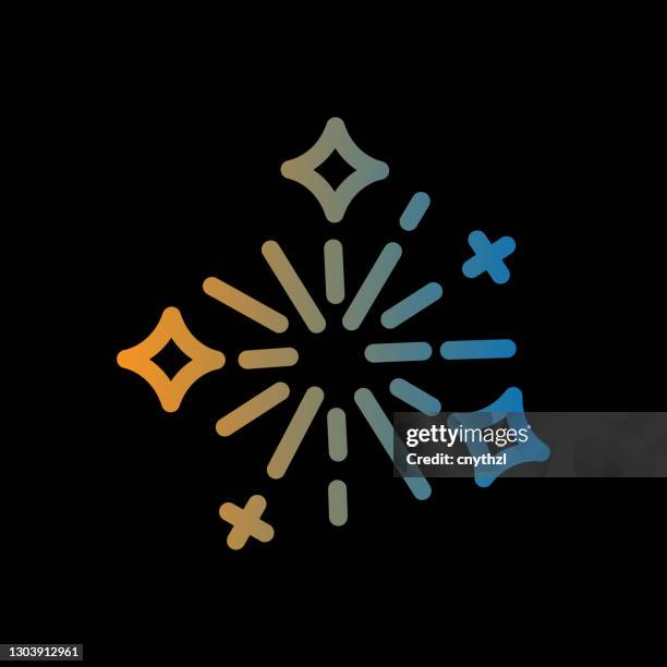 fireworks line icon, outline vector symbol - firecracker icon stock illustrations