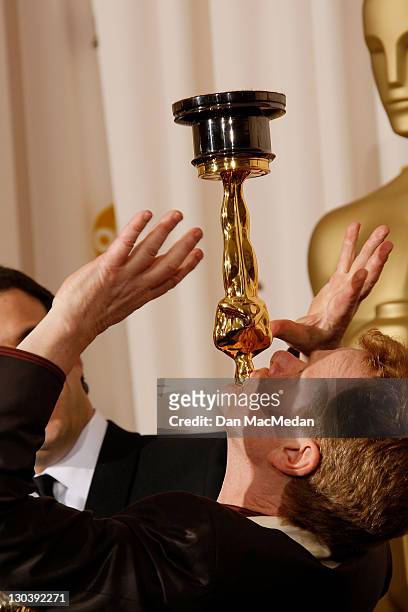 Winner of Best Documentary Feature for "Man on Wire," acrobat Philippe Petit, poses in the press room at the 81st Academy Awards at The Kodak Theatre...