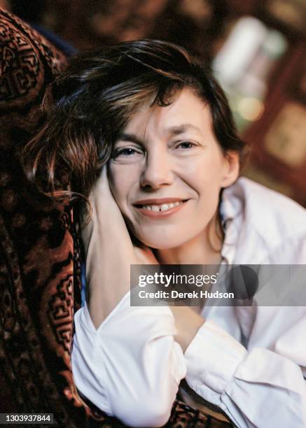 Actress, singer, songwriter and film director, Jane Birkin, former partner of the French singer Serge Gainsbourg, strikes poses during a magazine...