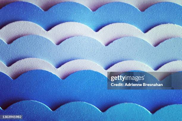 blue waves layered design - scalloped stock pictures, royalty-free photos & images