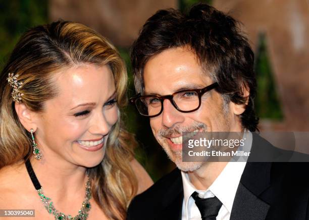 Actors Christine Taylor and Ben Stiller arrive at the 2010 Vanity Fair Oscar Party hosted by Graydon Carter held at Sunset Tower on March 7, 2010 in...