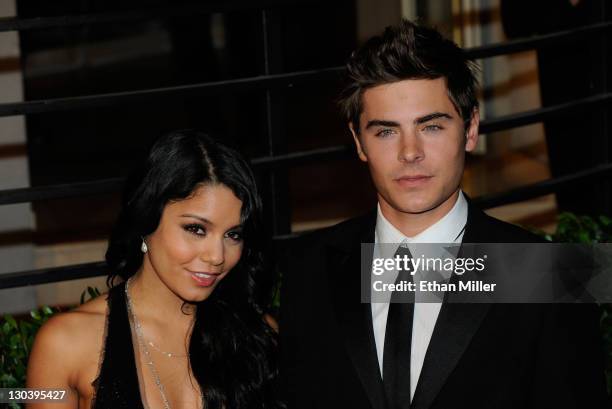 Actress Vanessa Hudgens and actor Zac Efron arrive at the 2010 Vanity Fair Oscar Party hosted by Graydon Carter held at Sunset Tower on March 7, 2010...