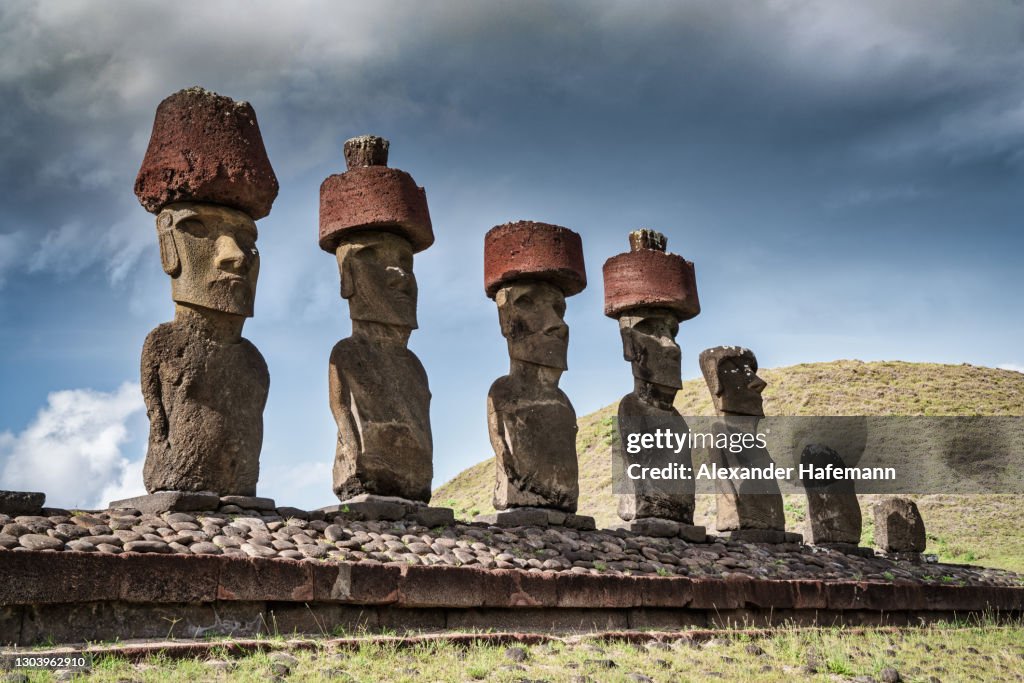 Rapa Nui Ahu Nau Nau Moia Anakena Beach Moai Statues Easter Island