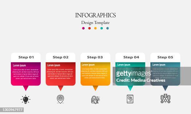 infographic template. steps options elements infographic template for website, ui apps, business presentation. - bit binary stock illustrations