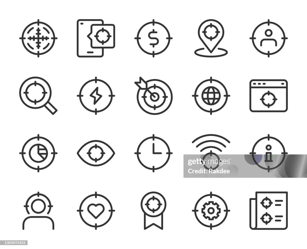 Conceito de destino - Ícones de linha